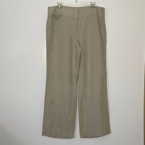 Eileen Fisher 100% linen beige pants sz 14